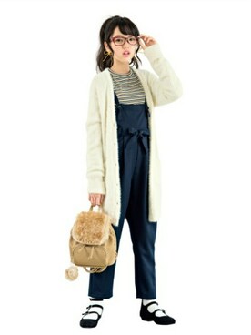 「Lindsay（リンジィ）のアイテム（オールインワン・サロペット）」を使った、kladskap　クレードスコープさん（キッズ・155cm）の秋コーディネート