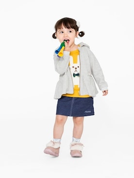 「ファー付きスニーカー」｜kladskap　クレードスコープさん（キッズ・90cm）の秋コーディネート