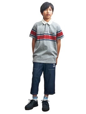 「BLUE CROSS （ブルークロス）のアイテム」を使った、kladskap　クレードスコープさん（キッズ・146cm）の春コーディネート