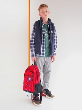 「BLUE CROSS （ブルークロス）のアイテム」を使った、kladskap　クレードスコープさん（キッズ・152cm）の秋コーディネート