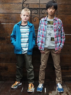 「BLUE CROSS （ブルークロス）のアイテム」を使った、kladskap　クレードスコープさん（キッズ・155cm）の春コーディネート