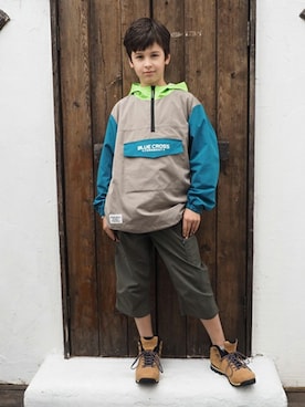 「BLUE CROSS （ブルークロス）のアイテム」を使った、kladskap　クレードスコープさん（キッズ・153cm）の春コーディネート