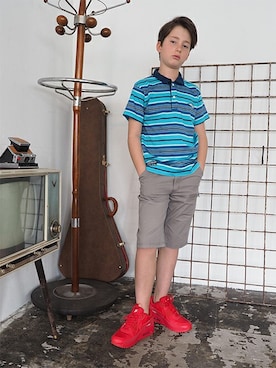 「BLUE CROSS （ブルークロス）のアイテム」を使った、kladskap　クレードスコープさん（キッズ・150cm）の夏コーディネート