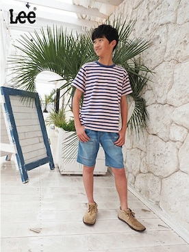 「BLUE CROSS （ブルークロス）のアイテム」を使った、kladskap　クレードスコープさん（キッズ・150cm）の夏コーディネート