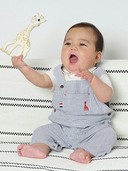 Sophie la girafe（ソフィーラジラフ）の「サッカーストライプ5分丈