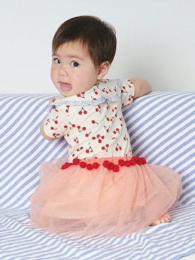 「baby cheer（ベイビーチアー）のアイテム」を使った、kladskap　クレードスコープさん（キッズ・68cm）の春コーディネート