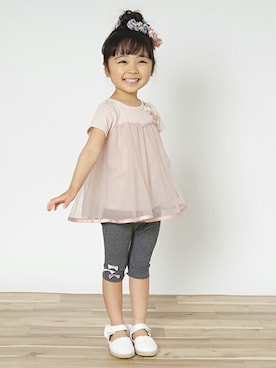 「チュール」｜「アイテム（チュニック）」を使った、kladskap　クレードスコープさん（キッズ・94cm）の春コーディネート