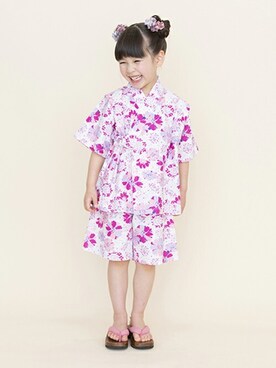 「アイテム（ロンパース、レッド系）」を使った、kladskap　クレードスコープさん（キッズ・107cm）の春コーディネート