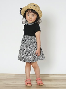 「sense of wonder」｜「アイテム（帽子）」を使った、kladskap　クレードスコープさん（キッズ・85cm）の春コーディネート