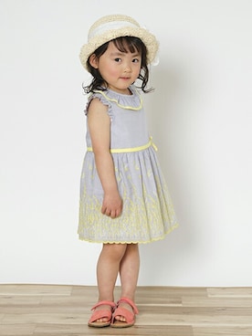 「sense of wonder」｜「アイテム（帽子）」を使った、kladskap　クレードスコープさん（キッズ・90cm）の春コーディネート