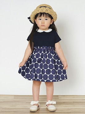 「sense of wonder」｜「アイテム（帽子）」を使った、kladskap　クレードスコープさん（キッズ・90cm）の春コーディネート