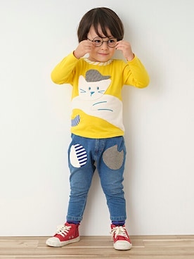 「baby cheer（ベイビーチアー）のアイテム」を使った、kladskap　クレードスコープさん（キッズ・94cm）の秋コーディネート