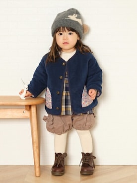 「sense of wonder」｜「アイテム（ニットキャップ/ビーニー）」を使った、kladskap　クレードスコープさん（キッズ・84cm）の秋コーディネート