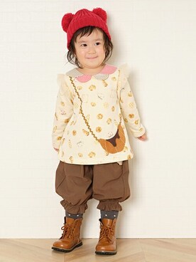 「sense of wonder（センスオブワンダー）のアイテム（レッグウェア）」を使った、kladskap　クレードスコープさん（キッズ・88cm）の秋コーディネート