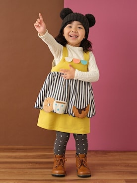 「sense of wonder（センスオブワンダー）のアイテム（レッグウェア）」を使った、kladskap　クレードスコープさん（キッズ・91cm）の秋コーディネート