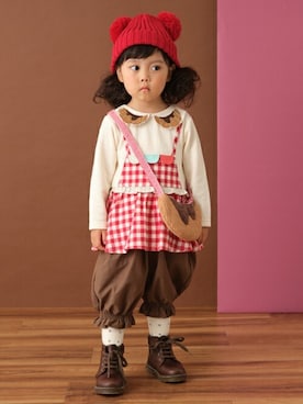 「sense of wonder（センスオブワンダー）のアイテム（レッグウェア）」を使った、kladskap　クレードスコープさん（キッズ・88cm）の秋コーディネート