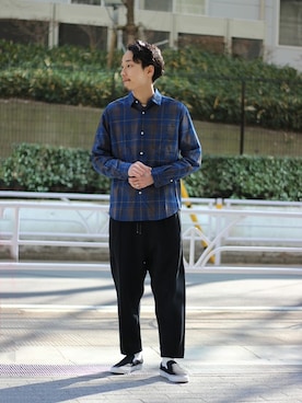 「アイテム（スリッポン）」を使った、hataさん（メンズ・175cm）の冬コーディネート