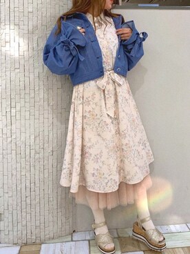「axes femme POETIQUE（アクシーズファムポエティック）のアイテム（その他アウター）」を使った、axes_staff_arisaさん（レディース・153cm）の春コーディネート