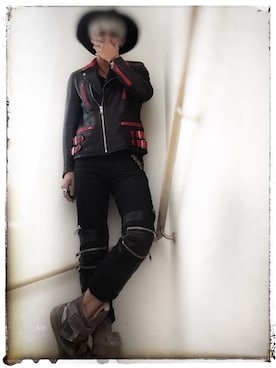 「Moonage Devilment（ムーンエイジデビルメント）のアイテム（ジャケット/アウター）」を使った、pierceさん（メンズ・176cm）の冬コーディネート