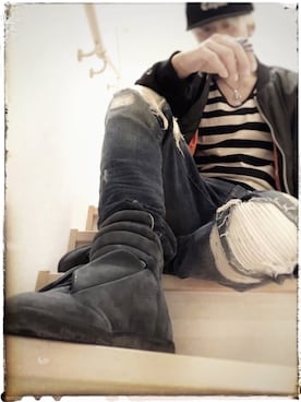 「Vivienne Westwood（ヴィヴィアンウエストウッド）のアイテム（リング、ブラック系）」を使った、pierceさん（メンズ・175cm）の秋コーディネート