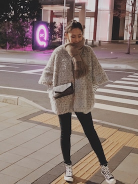 「CONVERSE（コンバース）のアイテム（アクセサリー）」を使った、Constance张梓熙さん（レディース・168cm）の冬コーディネート