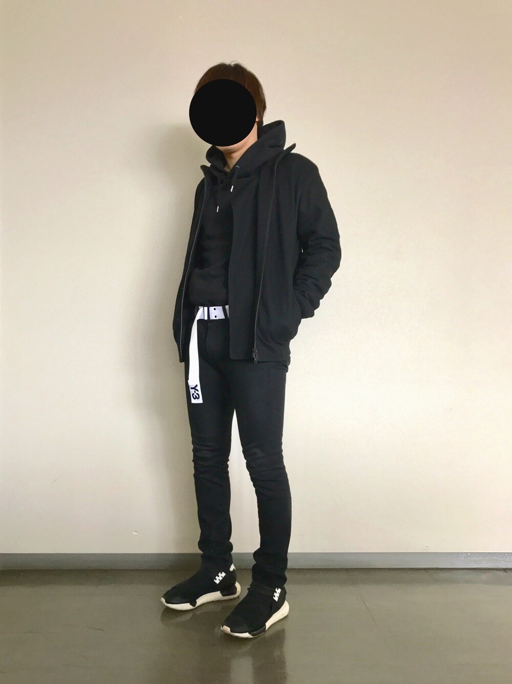「Y-3、QASA、17SS、はるコーデ、ブラック、ヨウジヤマモト」｜「Y-3のアイテム（ジャケット/アウター、ブラック系）」を使った、osamu511さん（メンズ・168cm）の春コーディネートの1枚目の写真