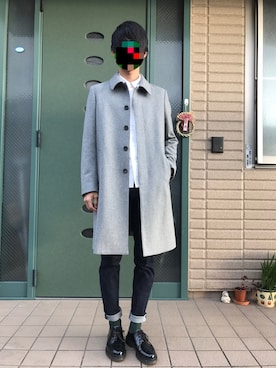 「アイテム（ステンカラーコート）」を使った、カエデ丸@更新率低下😭さん（メンズ・174cm・10代）の冬コーディネート