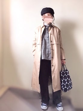 「Aラインコート」｜「アイテム（その他）」を使った、𝚝𝚘𝚞.𝚊さん（レディース・152cm）の秋コーディネート