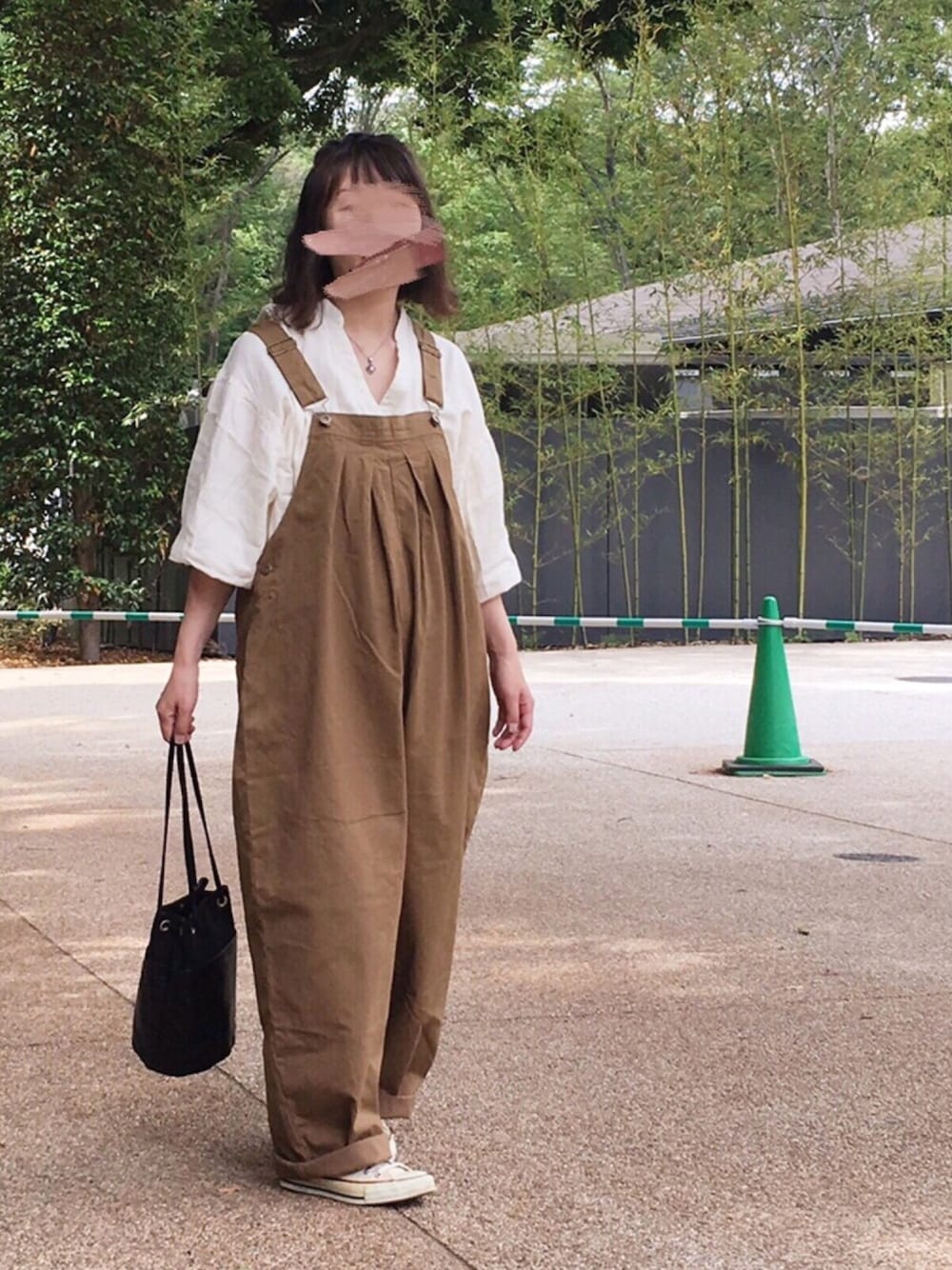 ニコアンド☆ラチネフロントタックサロペ