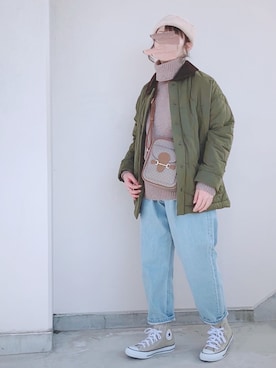 「ミニショルダー」｜「アイテム（ブルゾン）」を使った、𝚝𝚘𝚞.𝚊さん（レディース・152cm）の冬コーディネート