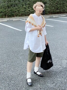 「SVEC（シュベック）のカンフーシューズ kung fu Shoes / ストラップパンプス（バレエシューズ）」を使った、𝚝𝚘𝚞.𝚊さん（レディース・152cm）の秋コーディネート