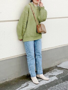 「mel（メル）のアイテム」を使った、𝚝𝚘𝚞.𝚊さん（レディース・152cm）の冬コーディネート