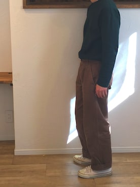 「BLUE WORK（ブルーワーク）のアイテム（スウェット）」を使った、Kenta Sakakibaraさん（メンズ・171cm・30代）の冬コーディネート