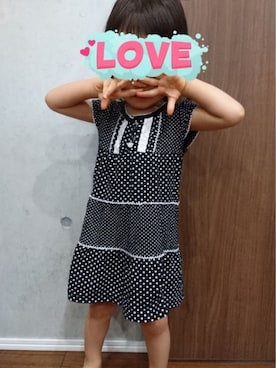 「3can4on（サンカンシオン）のアイテム（ワンピース/ドレス）」を使った、ちょんかさん（キッズ・90cm）の夏コーディネート
