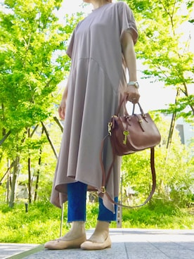 「FOSSIL（フォッシル）のアイテム（ハンドバッグ）」を使った、_oimuf_さん（レディース・160cm）の春コーディネート