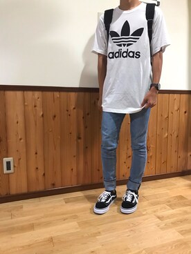 「BEN DAVIS（ベンデイビス）のアイテム（バックパック/リュック）」を使った、そうたさん（メンズ・169cm）の夏コーディネート