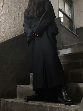 HOMME PLISSE ISSEY MIYAKEのノーカラージャケットを使ったレディース