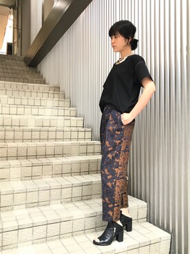 「Yasutoshi Ezumi（ヤストシエズミ）のアイテム」を使った、funayamaさん（レディース・163cm）の夏コーディネート