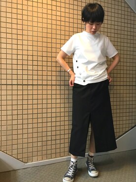 「Yasutoshi Ezumi（ヤストシエズミ）のアイテム」を使った、funayamaさん（レディース・163cm）の夏コーディネート