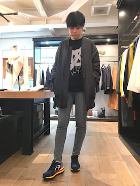 「Yasutoshi Ezumi（ヤストシエズミ）のアイテム」を使った、funayamaさん（レディース・163cm）の夏コーディネート
