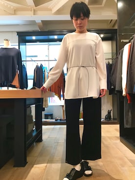 「Yasutoshi Ezumi（ヤストシエズミ）のアイテム」を使った、funayamaさん（レディース・163cm）の夏コーディネート