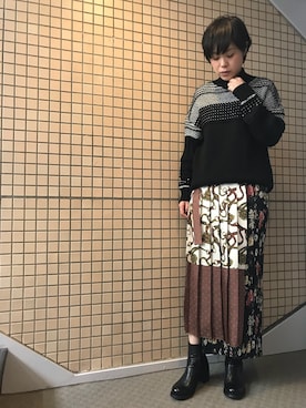 「Yasutoshi Ezumi（ヤストシエズミ）のアイテム」を使った、funayamaさん（レディース・163cm）の秋コーディネート