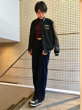 「アキコーデ」｜「アイテム（ブルゾン）」を使った、funayamaさん（レディース・163cm）の秋コーディネート