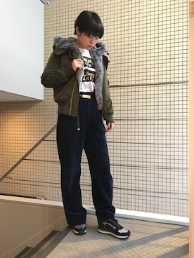 「N2B」｜「アイテム（ブルゾン）」を使った、funayamaさん（レディース・163cm）の秋コーディネート