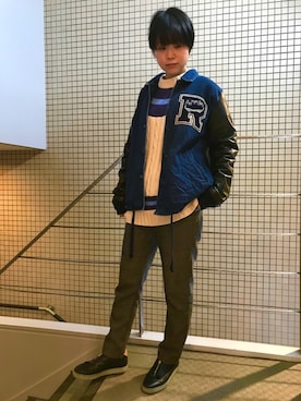 「アキコーデ」｜「アイテム（ブルゾン）」を使った、funayamaさん（レディース・163cm）の秋コーディネート