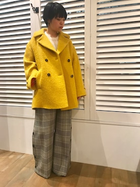 「Yasutoshi Ezumi（ヤストシエズミ）のアイテム（パンツ）」を使った、funayamaさん（レディース・163cm）の秋コーディネート