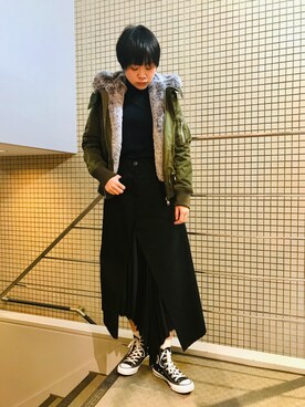 「Yasutoshi Ezumi（ヤストシエズミ）のアイテム」を使った、funayamaさん（レディース・163cm）の冬コーディネート