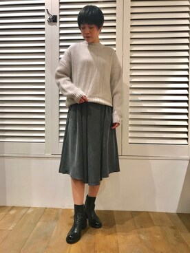 「フユコーデ」｜「アイテム（ブーツ）」を使った、funayamaさん（レディース・163cm）の冬コーディネート
