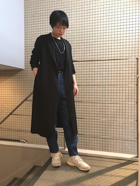 「19ss」｜「アイテム（ステンカラーコート）」を使った、funayamaさん（レディース・163cm）の春コーディネート