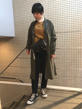 「DRIES VAN NOTEN（ドリスヴァンノッテン）のアイテム（スウェット）」を使った、funayamaさん（レディース・163cm）の春コーディネート